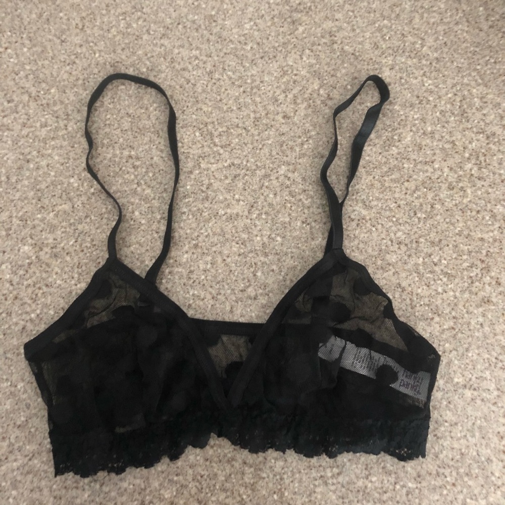 Hanky Panky Black Polka Dot Bralette Size S